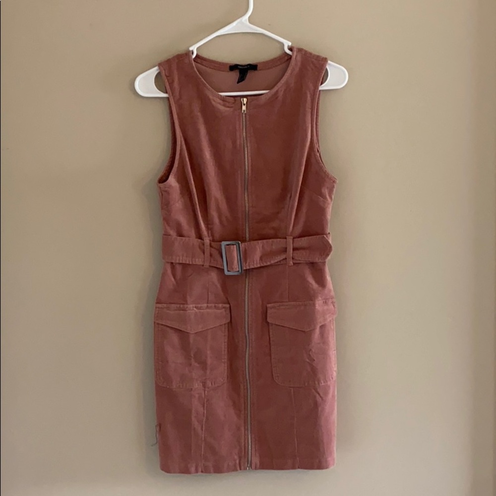 Zip up corduroy dress